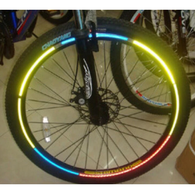 2 шт. Аксессуары для велосипеда наклейки светоотражающие полосы флуоресцентный
