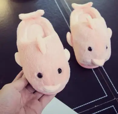 Cotton slippers Хлопковые тапочки с героями мультфильмов для родителей и детей в Корейском стиле; детские тапочки с дельфинами; зимний теплый мешок для дома; хлопковая обувь - Цвет: Cotton slippers