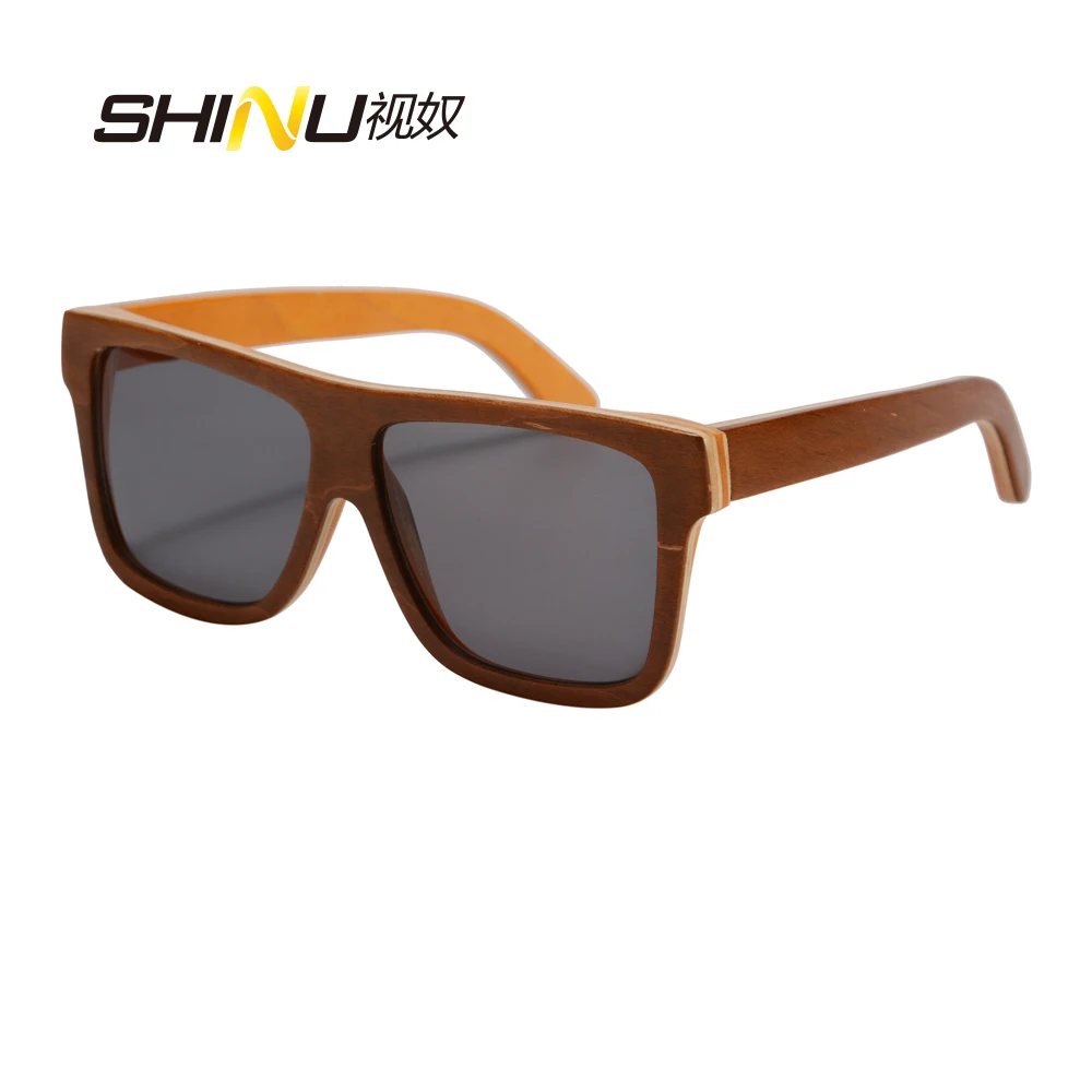 

New Designer Skateboard Wood Sunglasses Vintage Men Wooden Eyewear UV400 Protection Big Square Sun Glasses Gafas De Sol 68013