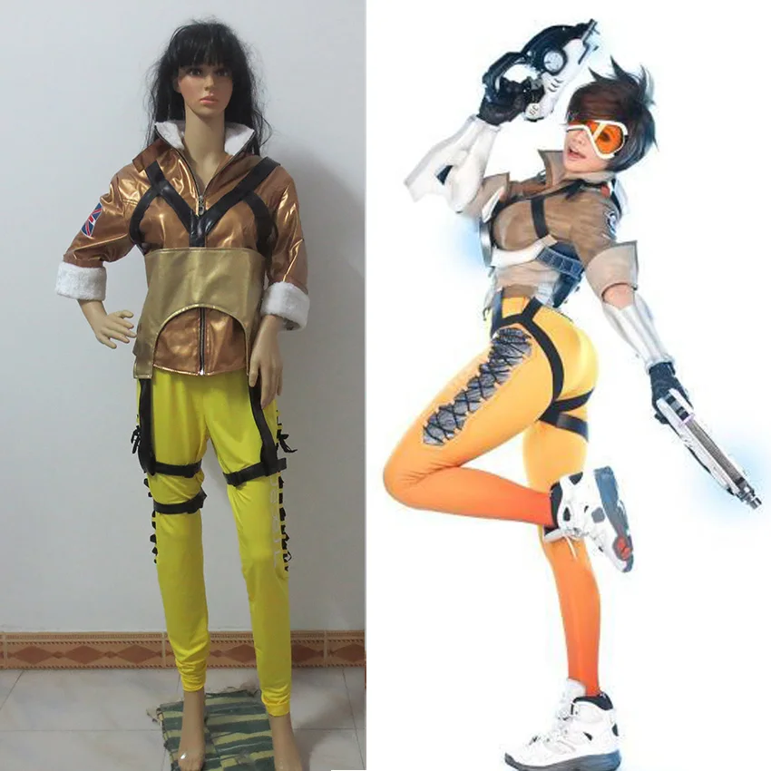 Аниме Костюм для косплея OW Tracer Lena Oxton | Тематическая одежда и униформа