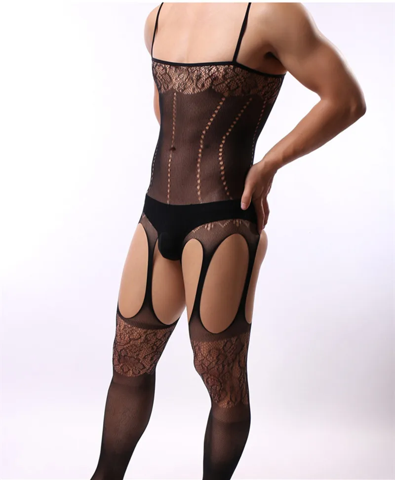 Мужской комбинезон из латекса с вырезом