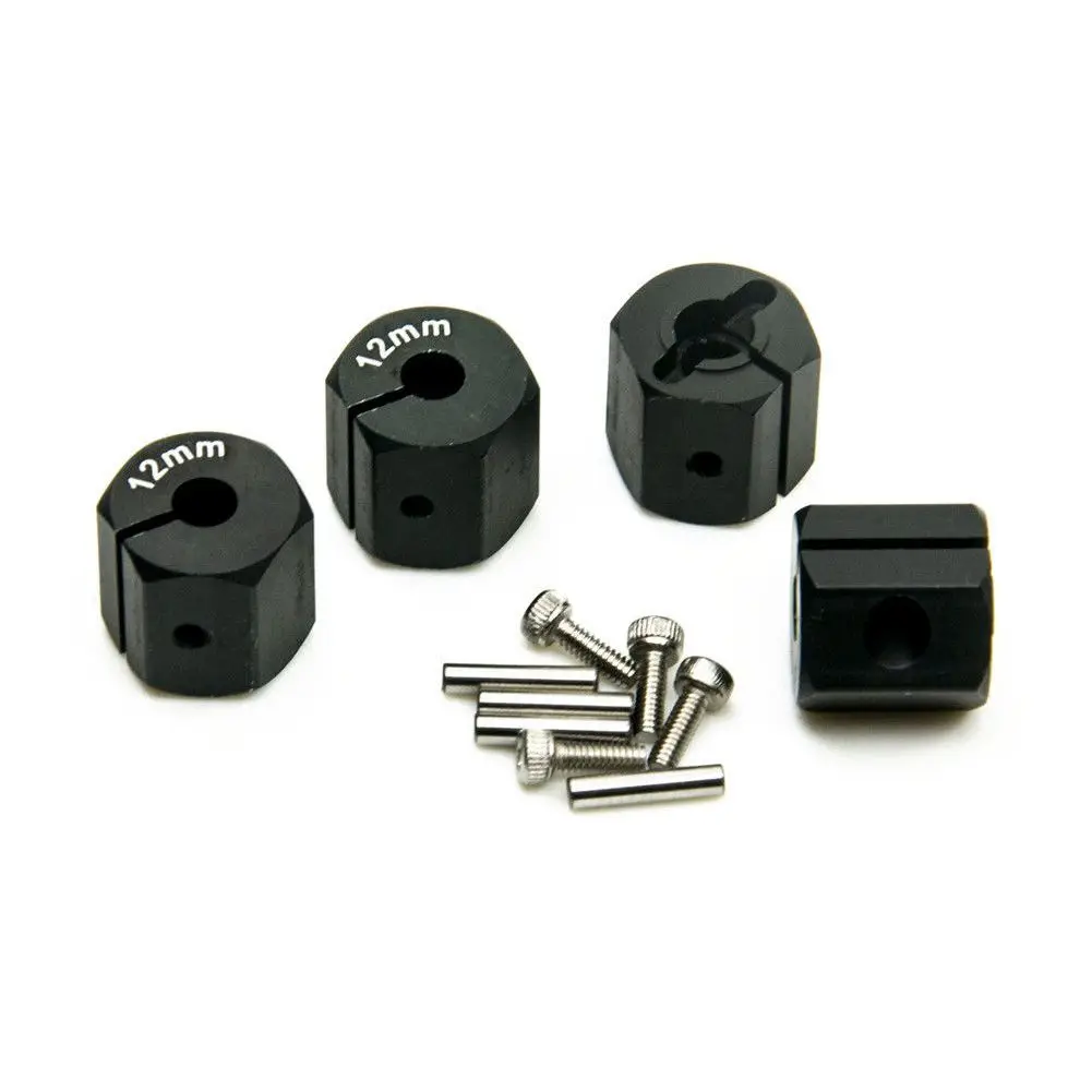 Black 12mm 4 шт. DIY Толщина 8/9/10/11/12 мм машина из сплава RC Запчасти Замена шестигранной ступицы колеса для 1/10 RC Рок Гусеничный - Цвет: Black 12mm