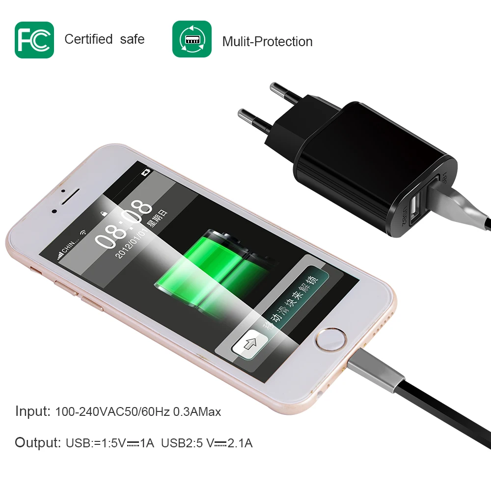 Сетевое зарядное устройство USB 5 В 2 А евровилка|Зарядные устройства для