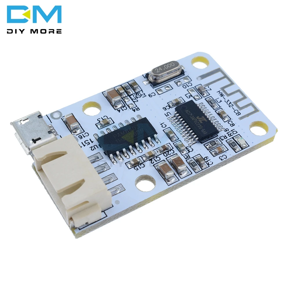 

Беспроводной модуль аудиоресивера PAM8403 с поддержкой Bluetooth 4,0, цифровой усилитель звука, Громкая плата Micro USB 3 Вт + 3 Вт 5 в постоянного тока для ...