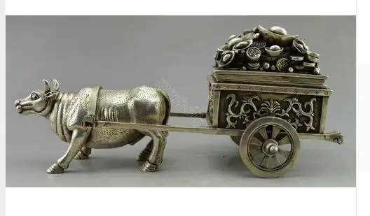 

Поделки, коллекционный декор, старая ручная работа, тибетское серебро, крупный рогатого скота, коробка для денег, статуя, тибетское серебрян...