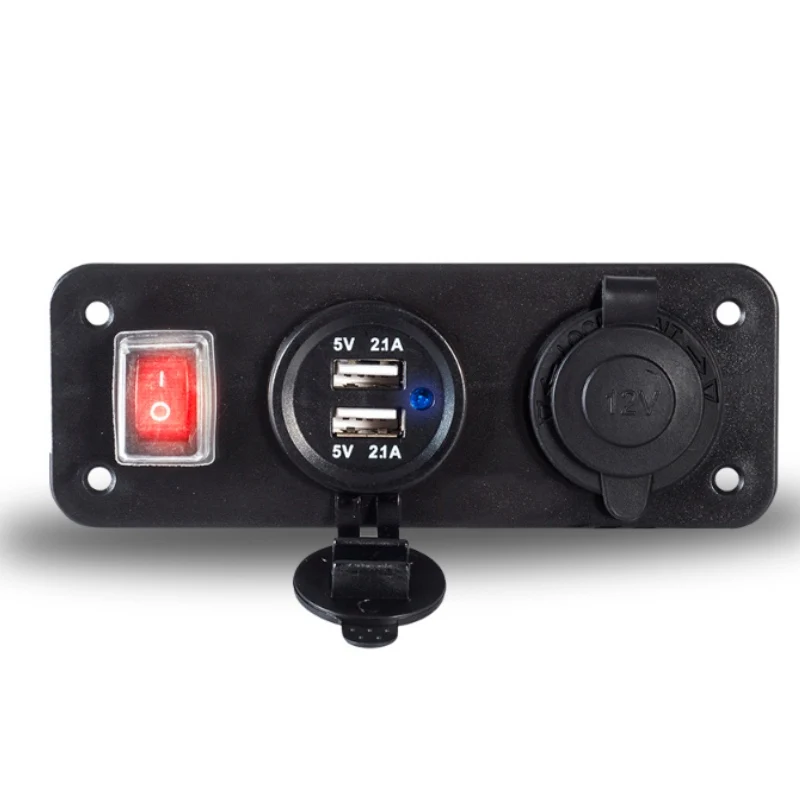12 В 24 светодио дный LED панель Переключатель яхты + Dual USB Автомобильное зарядное