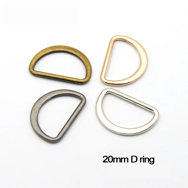 

120pcs D ring buckle inner width 20mm metal flat alloy Dee Ring adjustable buckles for bag webbing strap FDR-20mm