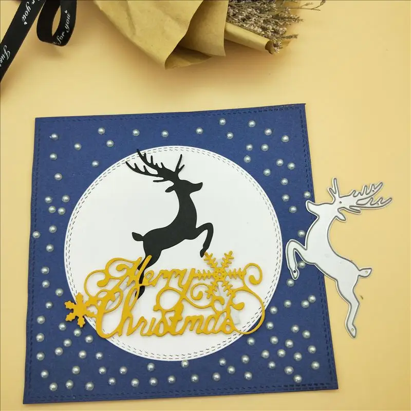 Металлическая высечка для рождественских оленей инструмент тиснения карты 2019 |