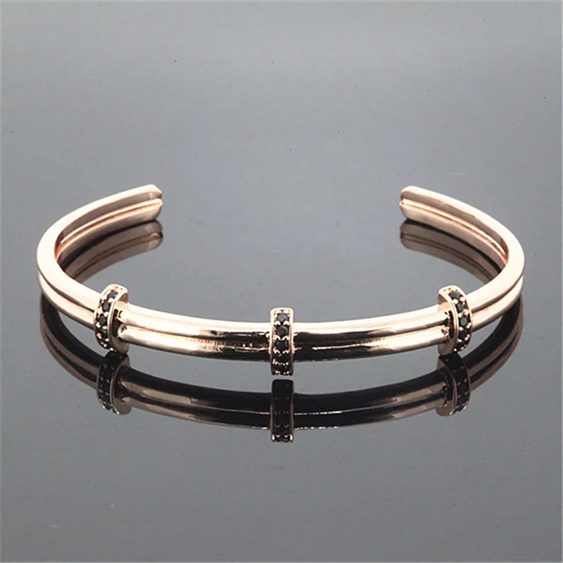 1 шт. мужские браслеты манжеты с черным фианитом|bangle rose gold|bangle rosemens cuff bangle |