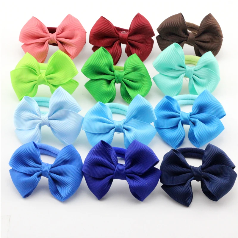 30 шт 2," лента луки с заколки для девочек бант для волос, бутик HairClip Головные уборы лук эластичный резинка для волос Бабочка Детские аксессуары для волос