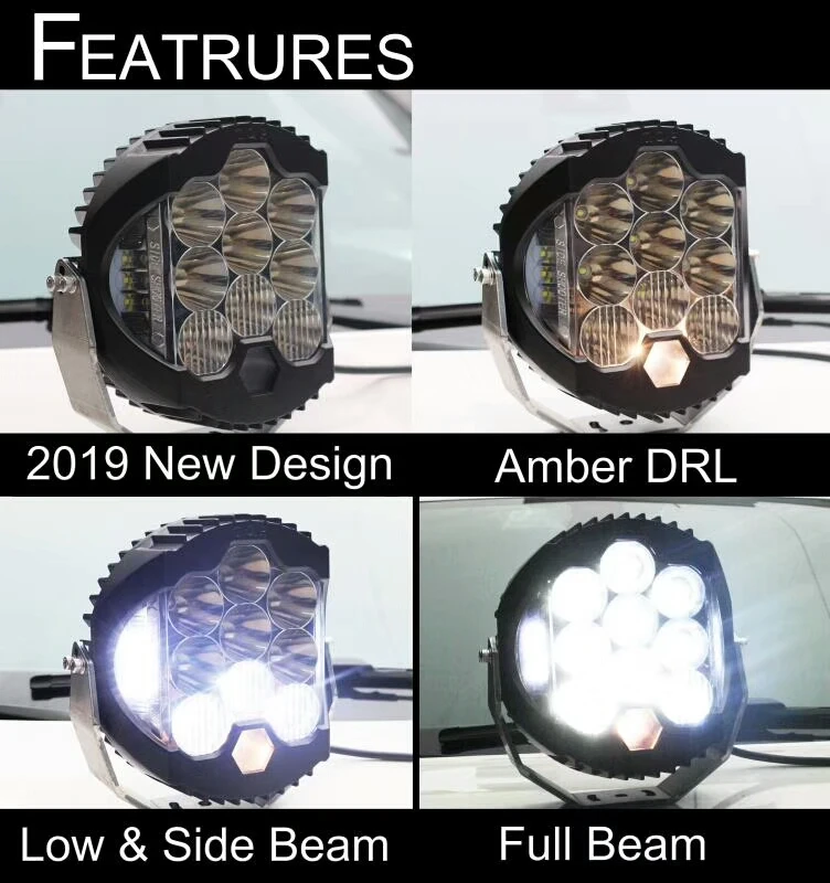 Пара 9 ''150 W Dual Side шутер вождения светодиодная рампа 4x4 12 V 24 V Круглый работы светодиодный свет Verstralers Offroad пикап фар автомобиля светодиодные фары