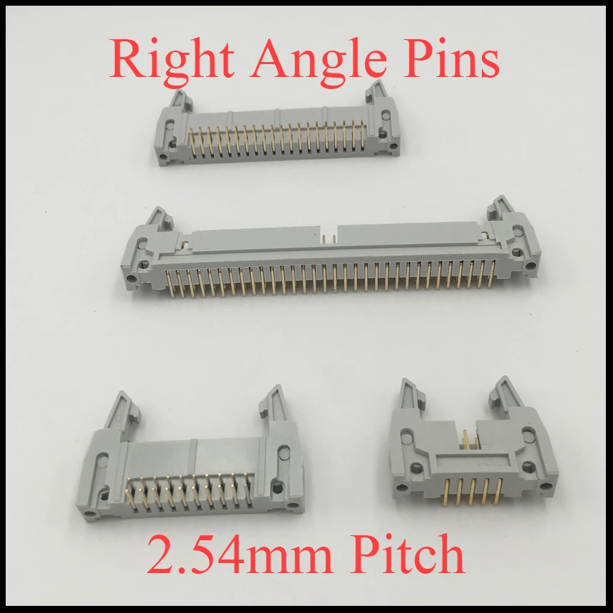 DC2 50P 60P 64 P 50 60 PIN 2 54 мм шаг серый 90 градусов прямоугольный эжектор разъем штекер PCB
