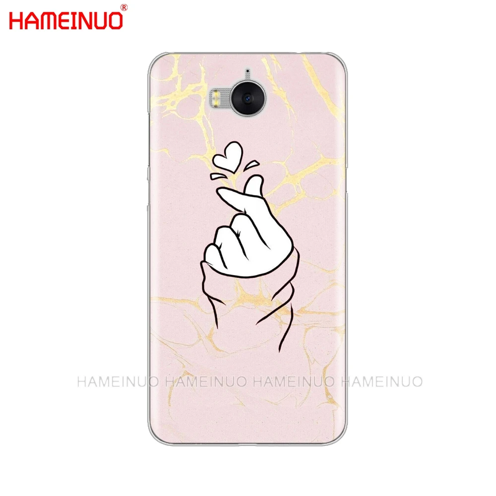 HAMEINUO черно белый чехол для сотового телефона с сердечками Love kpop huawei honor 3C 4X 4C 5C 5X 6 7