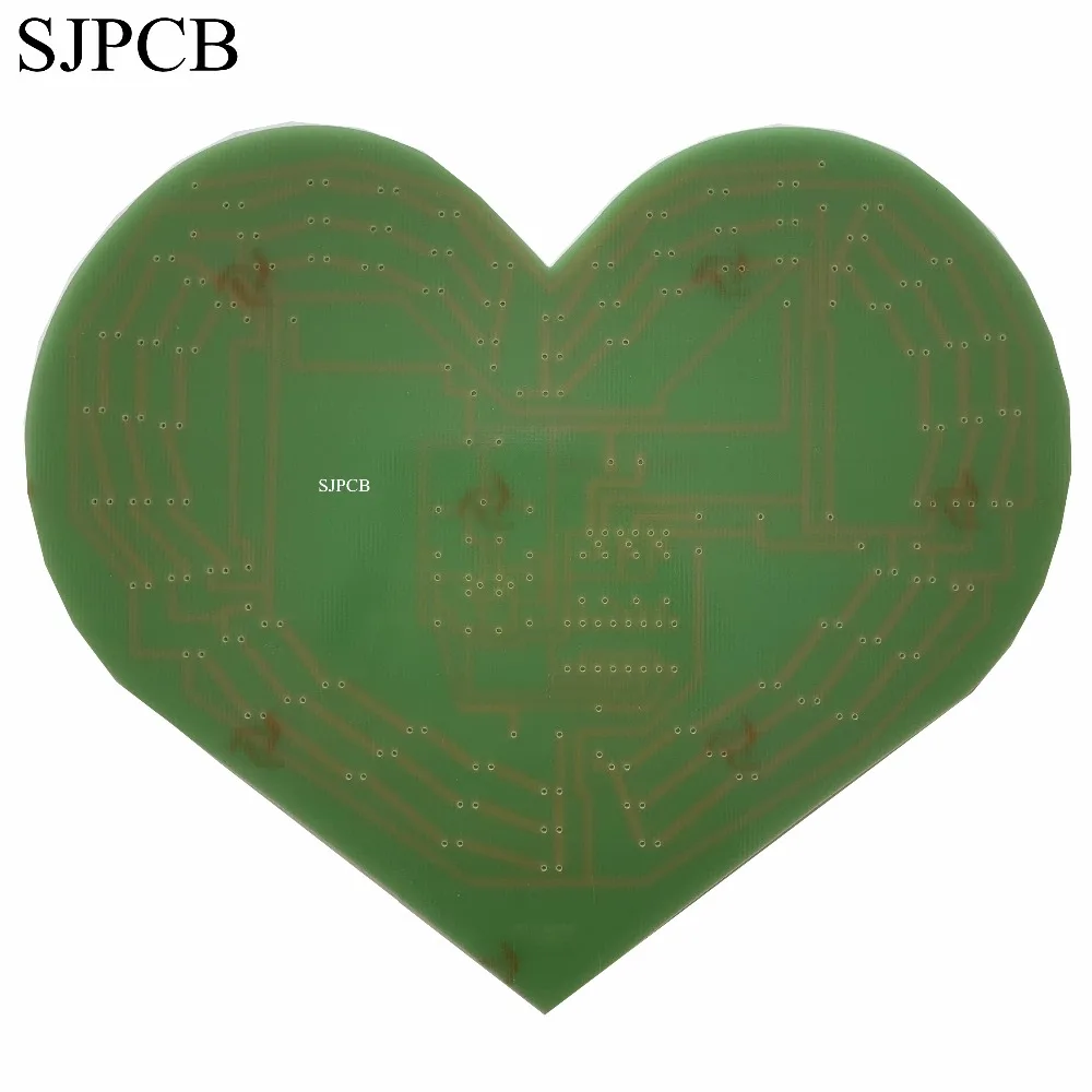 SJPCB PCB прототип односторонний 1 слой изготовления формы сердца освещения LED доска |