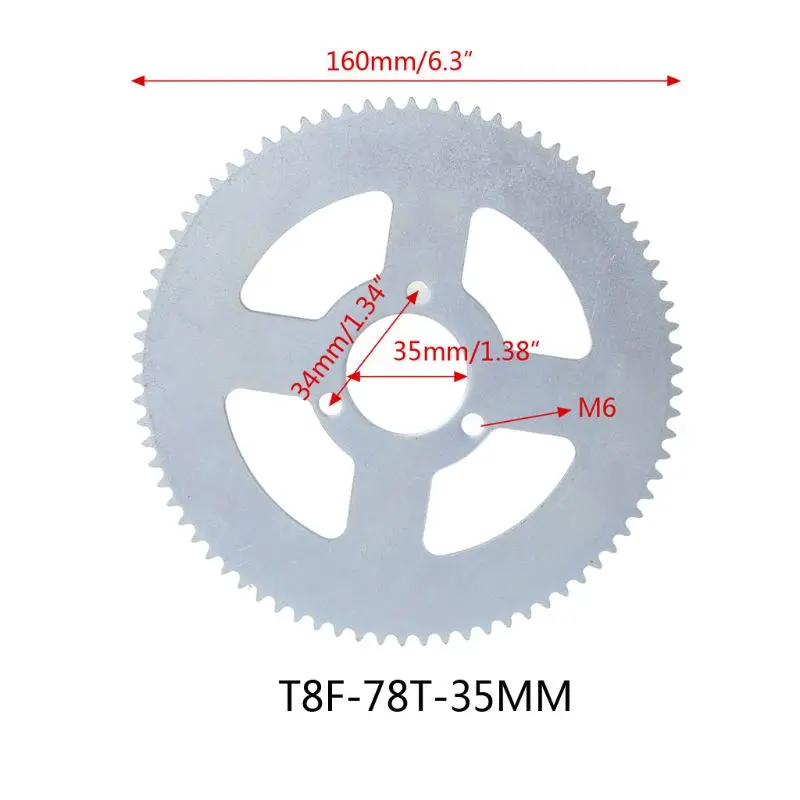 T8F78T35mm Мотоциклетные задние звездочки Шестерни 25H отверстие внутренний диаметр 29 мм 78 т мото запчасти - Цвет: T8F78T35mm