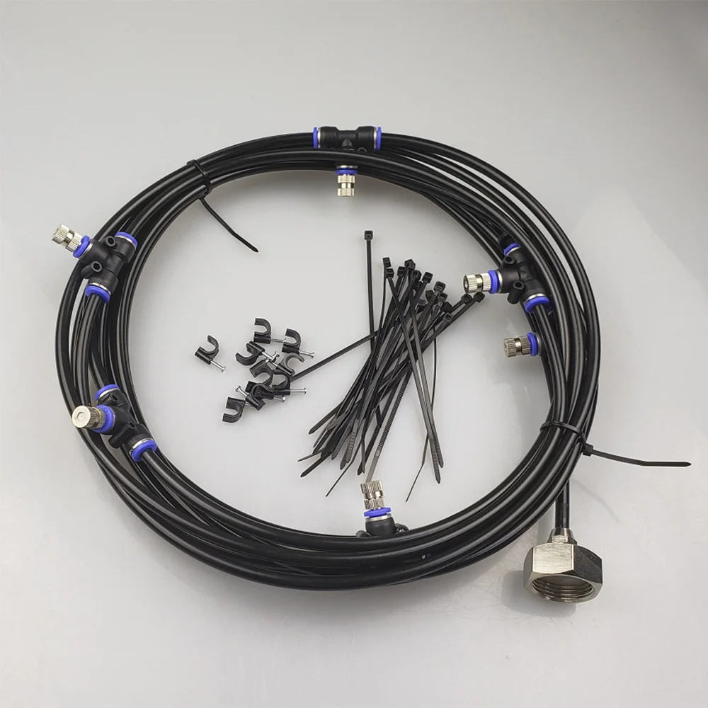 

Water Spray Kit 10-15M Wet Fog Garden Nebulizer Outdoor Misting System Water Mist For Greenhouse Humidification Patio Cooling