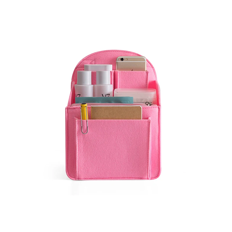 

Felt Makeup Bag Insert Travel Organizer Cosmetic Bag With Multi-Pockets Makeup Case Handbag Inserts Cosmetic Case