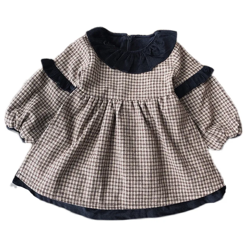 

Baby plus fleece dress autumn and winter Korean style children's trendy dress