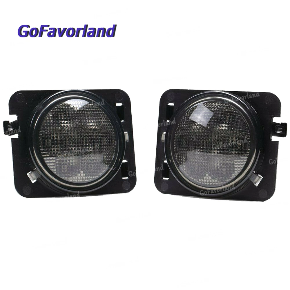 2 шт. Копченый поворота светильник 4 Вт Водонепроницаемый янтарного стекла для Jeep