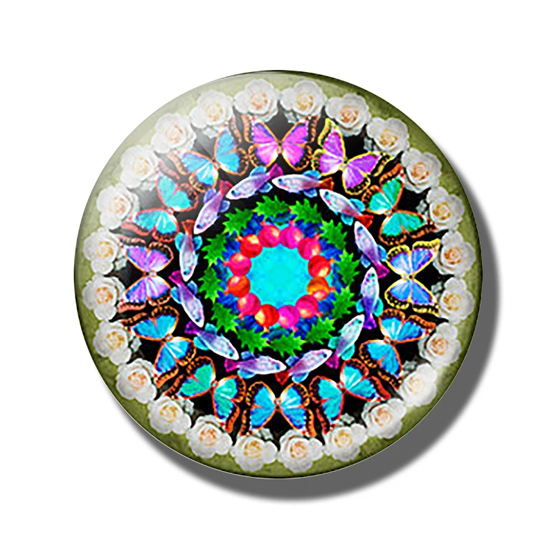 PACK OF 1 Мода Мандала магнит на холодильник 30 мм Стекло Круглый Кабошон декоративный холодильник магнитная наклейка домашняя отделка кухни инструмент - Цвет: PACK OF 1