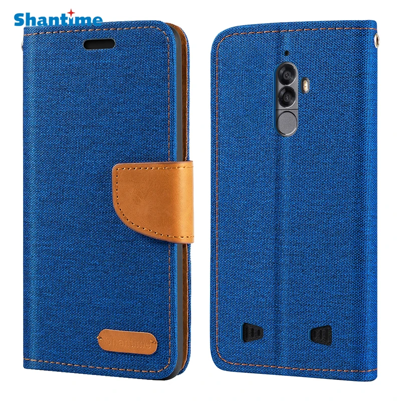 Чехол кошелек из кожи Оксфорд Для Doogee S55 Lite с мягкой задней крышкой ТПУ Магнитный