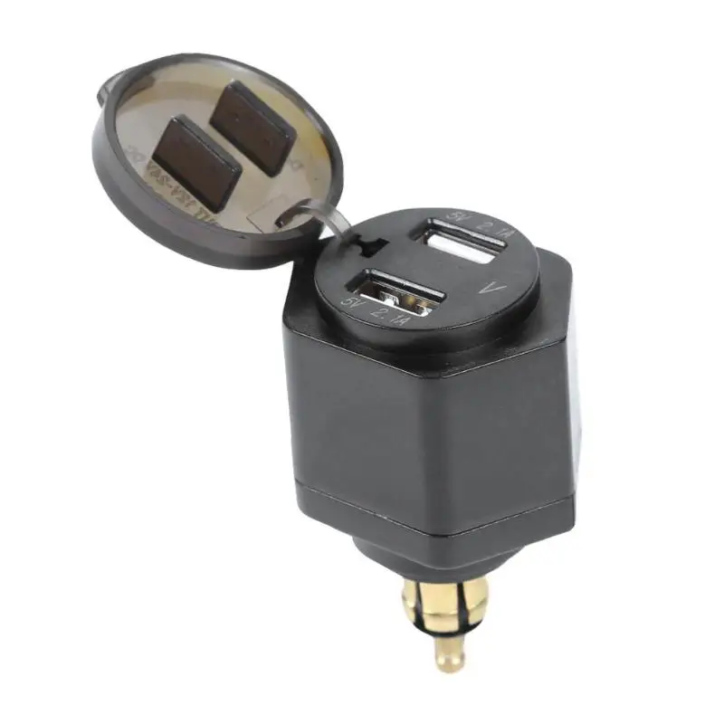 Мотоцикл 12V 24V 4.2A с жесткими защитными Dual USB Зарядное устройство вольтметром ЖК