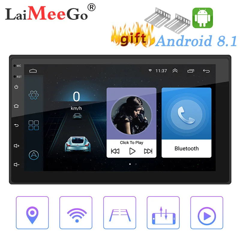 Автомобильный мультимедийный плеер на Andriod 8 1 2 din GPS-навигация Bluetooth Wifi USB Mirror Link |