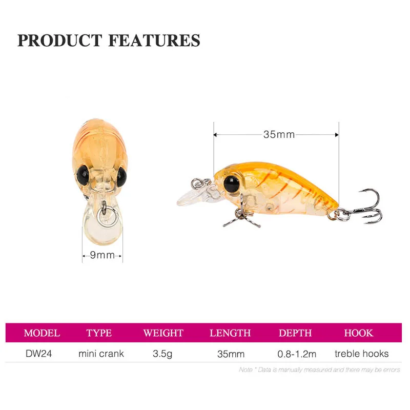 Мини-воблеры приманка для рыбной ловли 3 5 см г маленькая кренкбейт искусственная