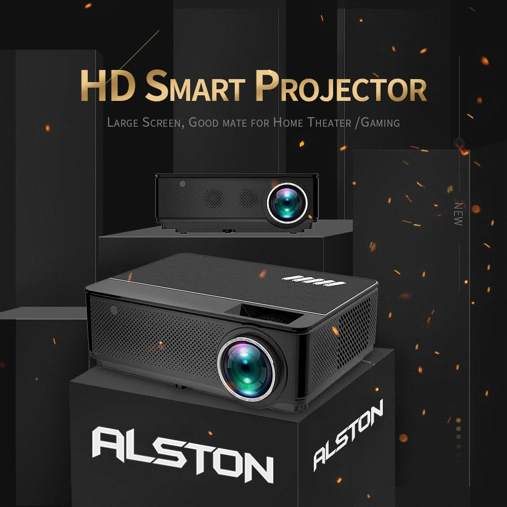 ALSTON M6/M6W светодиодный проектор 5500 люмен двойные HIFI колонки дополнительно Android6.0 WiFi bluetooth Поддержка 1080P проектор