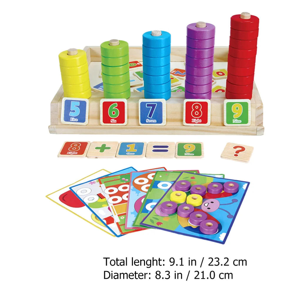 

1 Set Wooden Puzzle Educational Arithmetic Math Building Blocks Toys