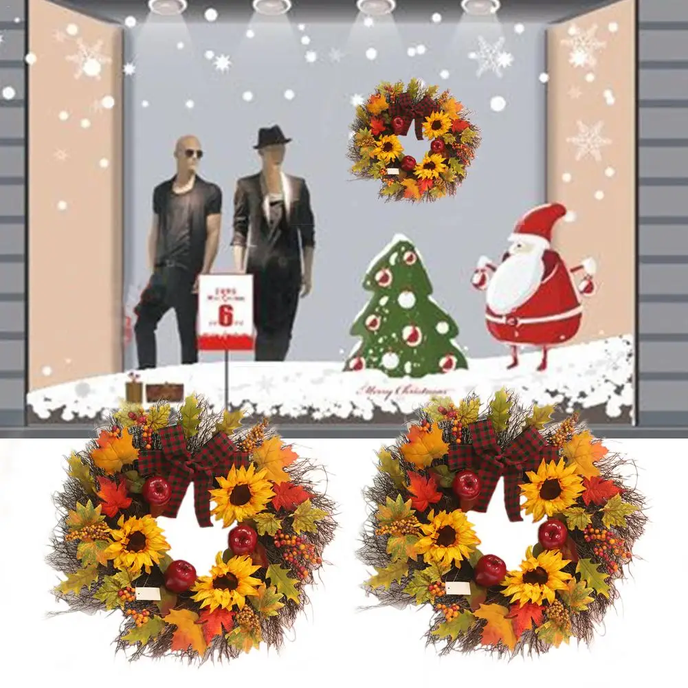 Подсолнух кленовый лист бант Рождественский венок окна дома торговый центр