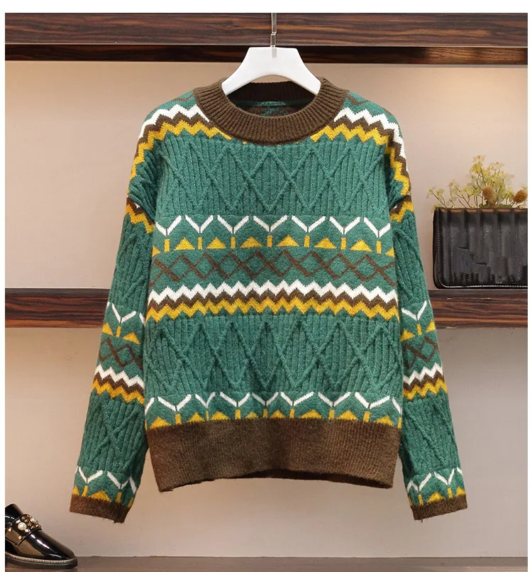 HAMALIEL High Quality Fashion Women Striped Knitted Lantern Sleeve Pullovers Two Piece Set And Black Midi Ball Gown Skirt | Женская