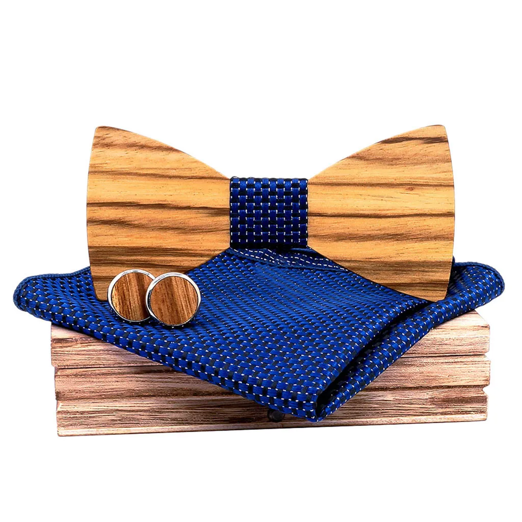 Blue JAYCOSIN галстук-бабочка, модный мужской деревянный галстук-бабочка, Набор платков и галстуков, Мужской деревянный полый резной галстук-бабочка высокого качества - Цвет: Blue