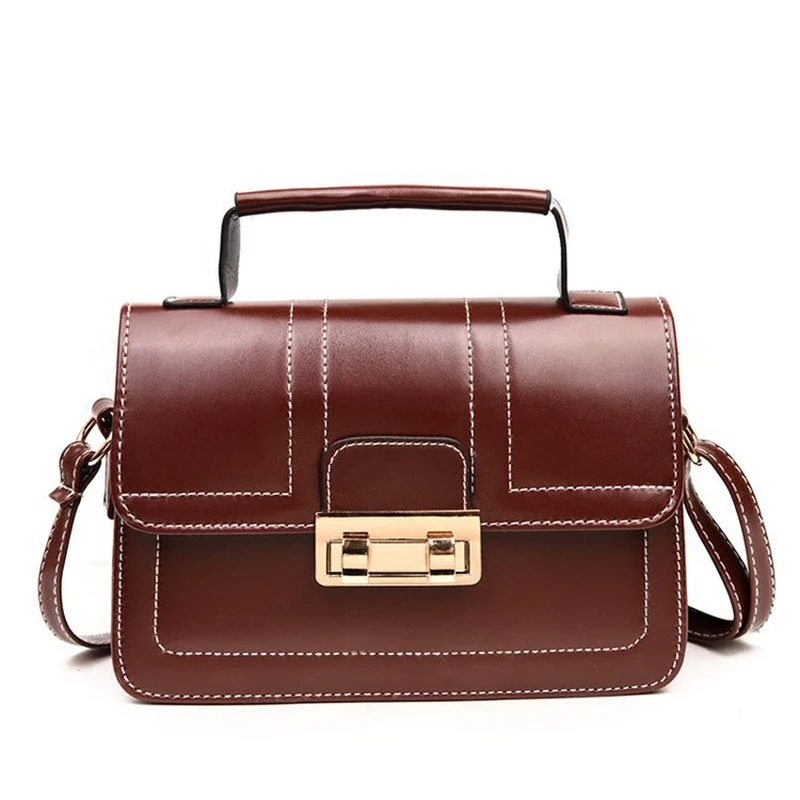 

Лидер продаж, винтажная прямоугольная сумка через плечо из искусственной кожи с ремешком для женщин