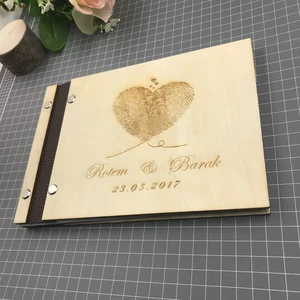Индивидуальная Гостевая книга со сканером отпечатков пальцев, Современная Свадебная Гостевая книга, деревянная Свадебная Гостевая книга, деревянная книга с именем