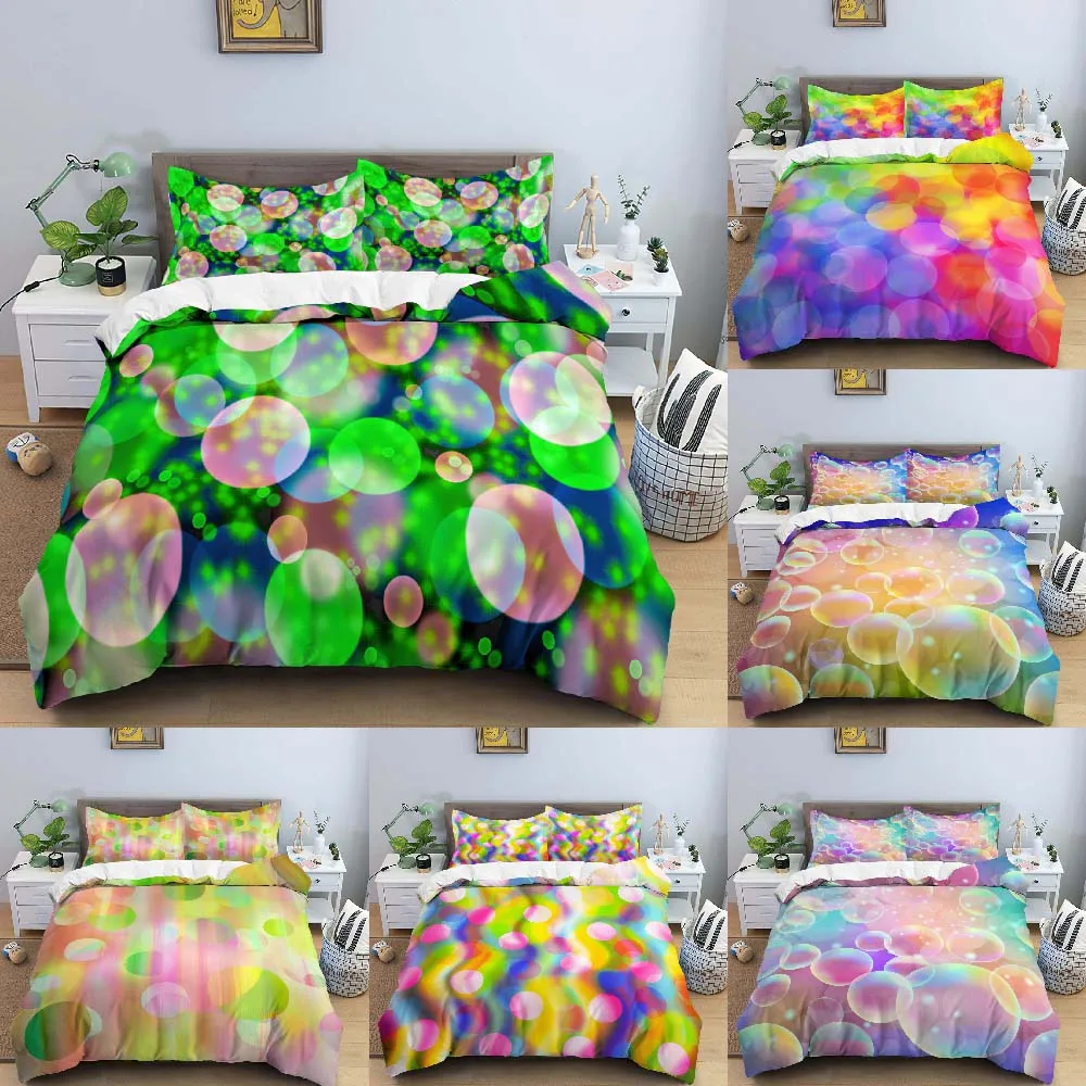 

Bubbles Duvet Cover Set Colorful Bedding Set Double Queen King Size Quilt Cover Luxury Bedroom Bedclothes With Pillowcase 2/3pcs