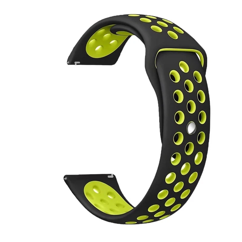 Black Yellow Силиконовый ремешок для часов samsung Galaxy Watch Active Band gear S2 Classic Sport 20 мм Galaxy Watch 42 мм Quick Release Watch Band - Цвет ремешка: Black Yellow