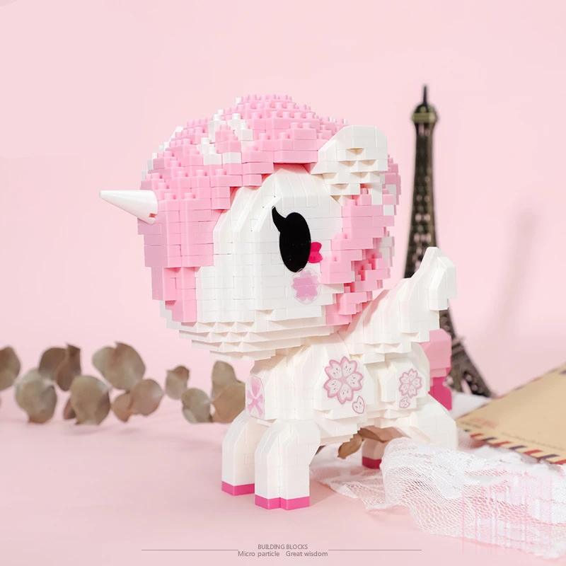 Мини-конструктор Единорог милая маленькая лошадь модель Tokidoki аниме строительные