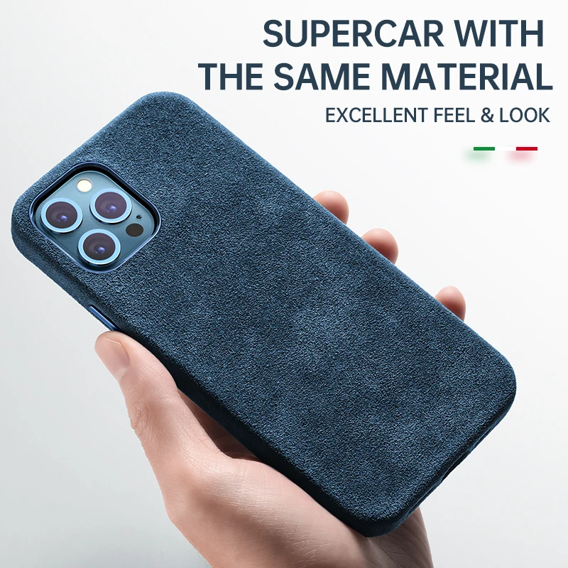 sancore alcantara turn fur case for iphone 12 12pro 12promax 12mini case support for magsafe wireless charger magnetic cover free global shipping