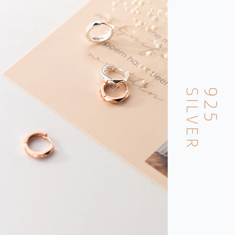 Женские серьги кольца из серебра 925 пробы с ромбовидным узором|Серьги-кольца| |