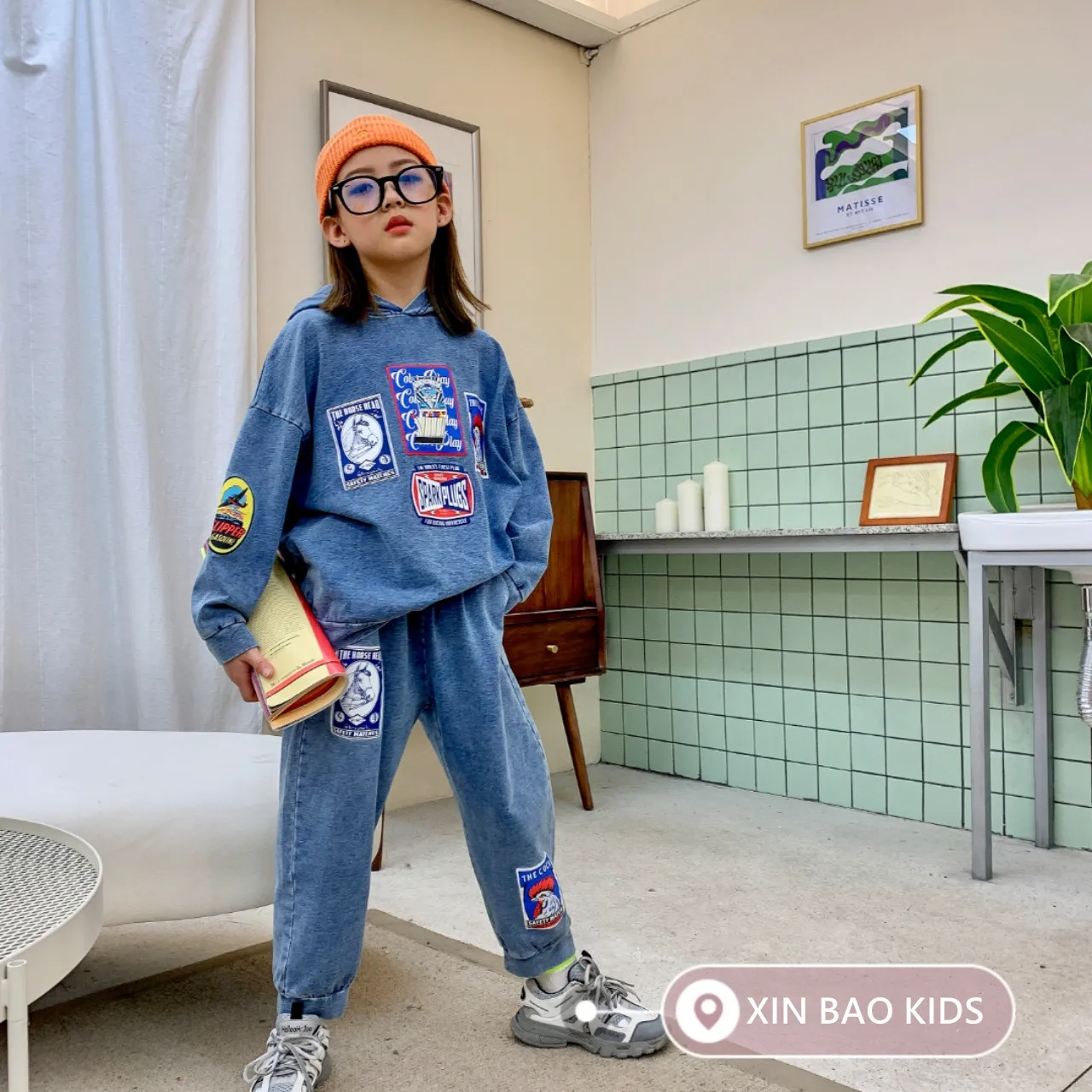 Детская одежда весна 2020 новые повседневные джинсовые брюки для девочек костюм из