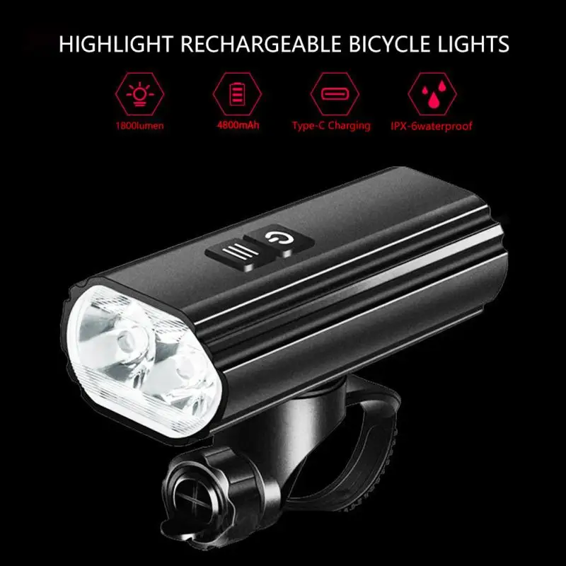 

Bike Light Charging 1800 Lumens Headlight Waterproof Mountain Bicycle Front Lamp Road Night Riding Flashlight Bike Accessories