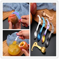 stainless steel useful passion fruit opener spoon creative hanging colorful fruit jam scoop kitchen gadgets restaurant tool