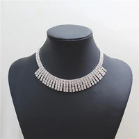 bridal fashion crystal rhinestone choker necklace women wedding accessories tennis chain chokers jewelry collier femme