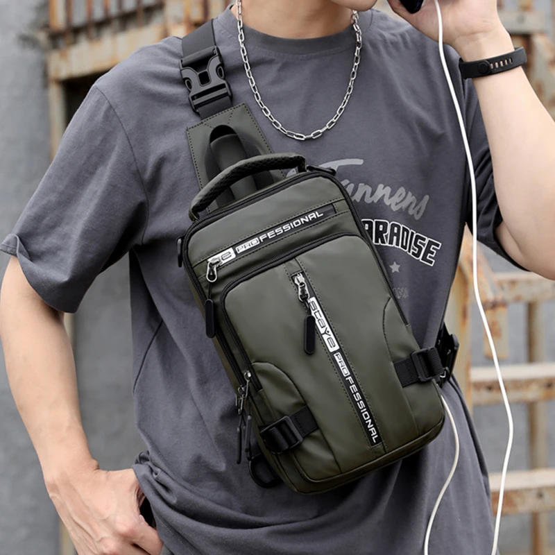 

Men's Multifunctional Chest Bag Fashion Leisure One Shoulder Messenger Bag Waterproof Space Cloth Backpack