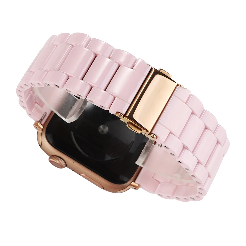 Ремешок из гладкой керамики для Apple Watch Band Series 6 5 4 3 черный/белый/розовый браслет
