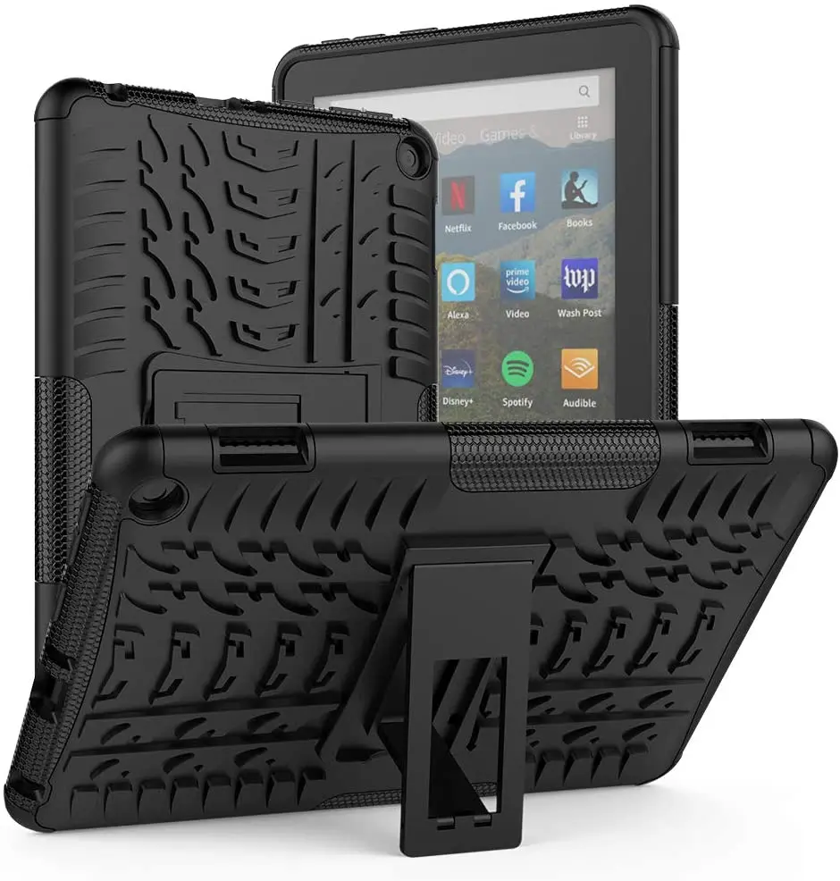 

Shockproof Tough Rugged Dual Layer Protective Case Hybrid Kickstand Cover for Amazon Fire HD 8/8 Plus 10th Generation 2020