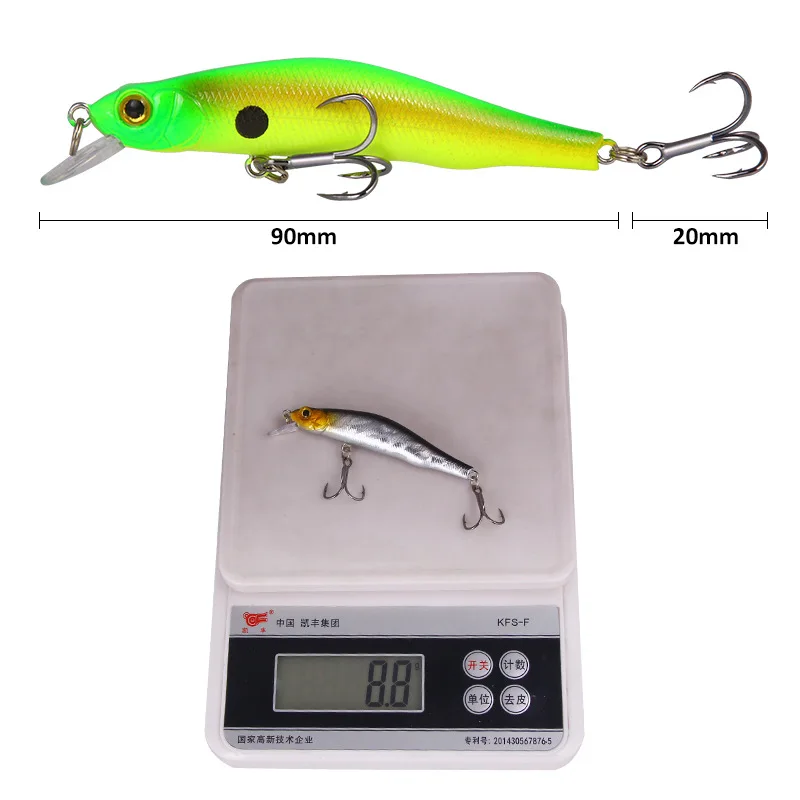 Рыболовная приманка жесткая подвесная 9 см г воблер тонущий мелкая рыболовная 3D