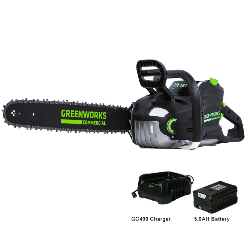Коммерческая бензопила Greenworks 82 в SC181 2500 Вт 24 м/с аккумулятором с низким уровнем