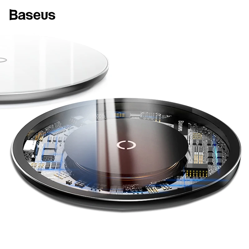 Baseus 10 Вт Qi Беспроводное зарядное устройство для iPhone 11 Pro X Xs Max стекло быстрая Беспроводная зарядная площадка для samsung S10 Xiaomi Mi 9